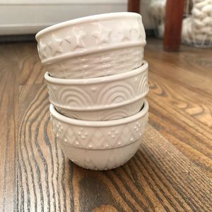 3 PartyLite Ceramic Glazed Mini Bowls